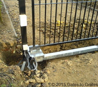 Close up of Pre-Wired gate in trench