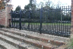 Double pedestrian gate with matching railing