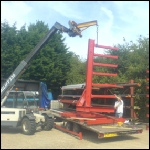 Teleporter lifting racking using jib mobile